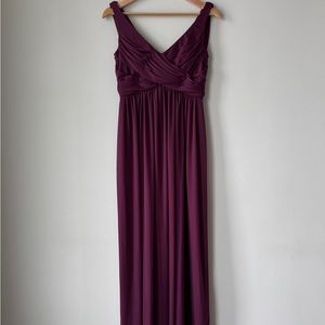 David’s Bridal long mesh dress with cowl back